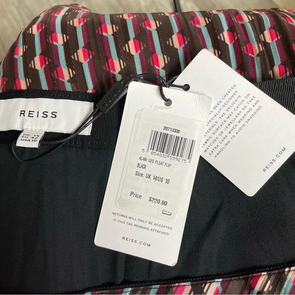 NEW! Reiss Alani Geo Printed pleated Mini Skirt nwt 11962 - Picture 13 of 16